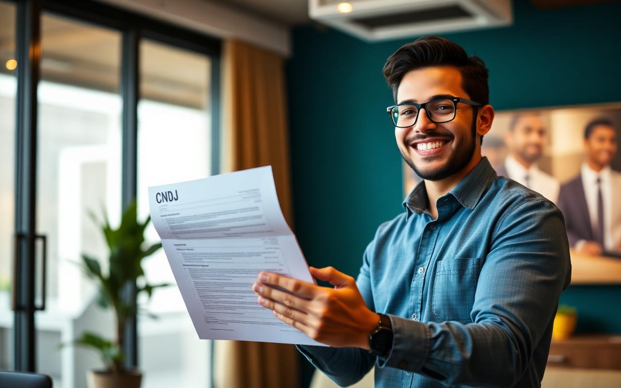 Empreendedor recebendo CNPJ — abertura de empresa