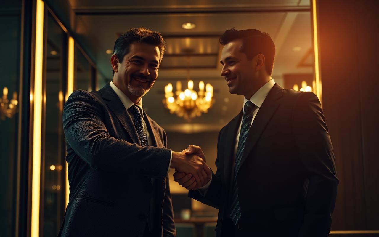 Parceria de negócios — aperto de mãos entre executivos